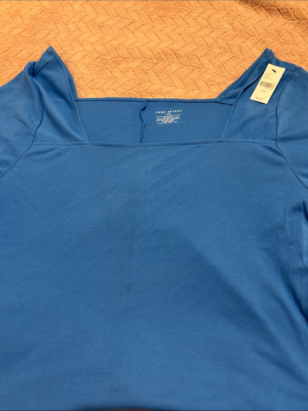Lane Bryant Royal Blue Square Neck Short Sleeve Top
